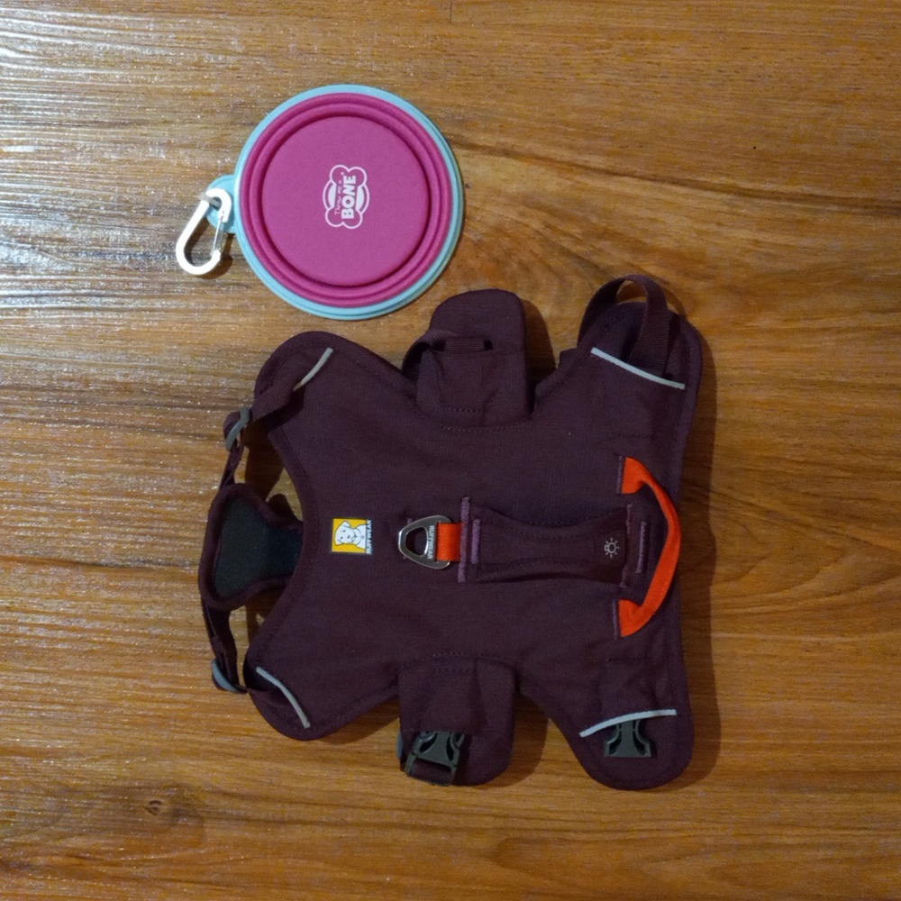 Ruffwear Web Master Dog Harness + collapsible bowl